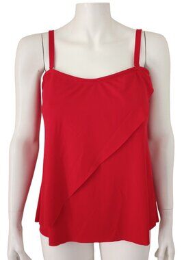 Venus Red Classic Bandeau Tankini Top Removable Straps